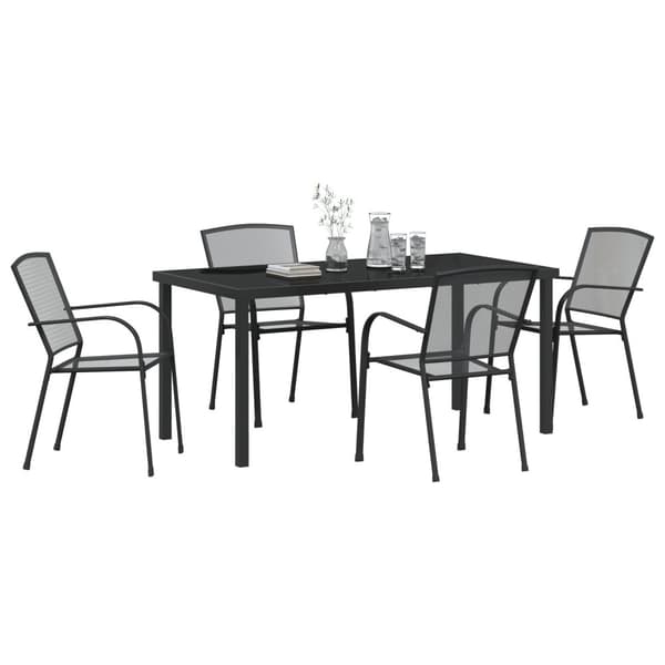 Trädgårdsmöbelset 5 pcs Antracit Pulverlackerat stål
