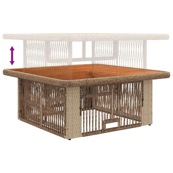 Trädgårdsmöbelset 3 pcs Beige och gräddfärgad konstrotting