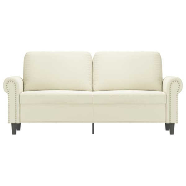 Soffa 2-sits gräddvit 140 cm sammet