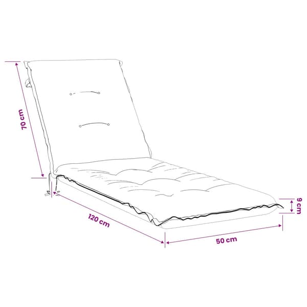 Solstol Kudde GEMERT 100% Polyester Antracit 190 x 50 x 9 cm