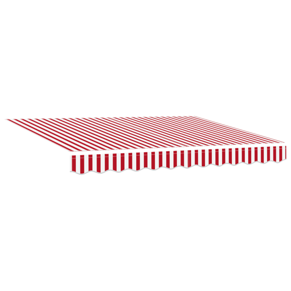 Utfällbar markis Röd och Vit 350 x 250 cm Tyg och Metall