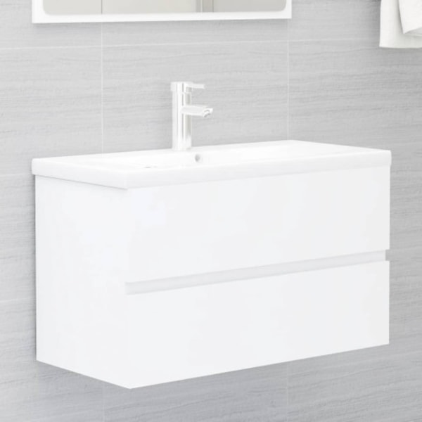 Tvättställsskåp vit 80x38,5x45 cm konstruerat trä