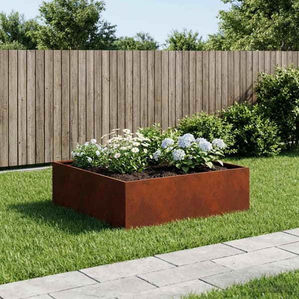 Trädgårdsplanterare Rostig 100 x 100 x 30 cm