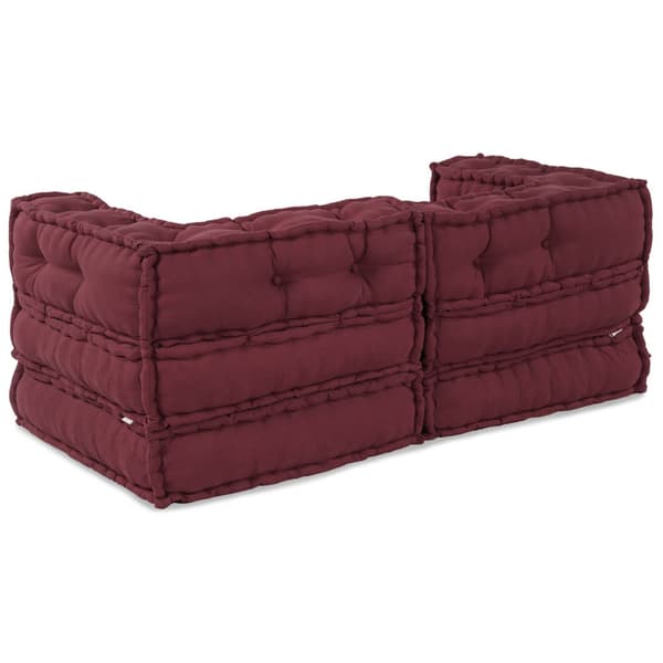 Modulsofa enhet 2 pcs Bordeaux 140 x 70 x 56 cm Tyg