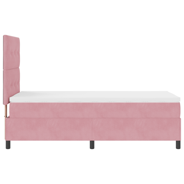 LED Box Säng med huvudgavel Rosa 80 x 200 cm Sammet
