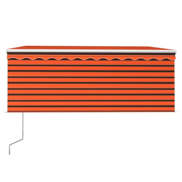 Automatisk markis vindsensor rullgardin LED 3x2,5m orange/brun