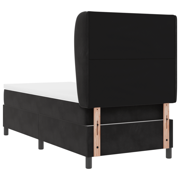 Bäddfjäder med huvudgavel Svart 200 x 90 cm Sammet