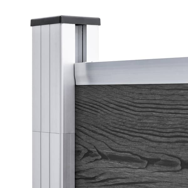 Staketpanel WPC 872x186 cm svart