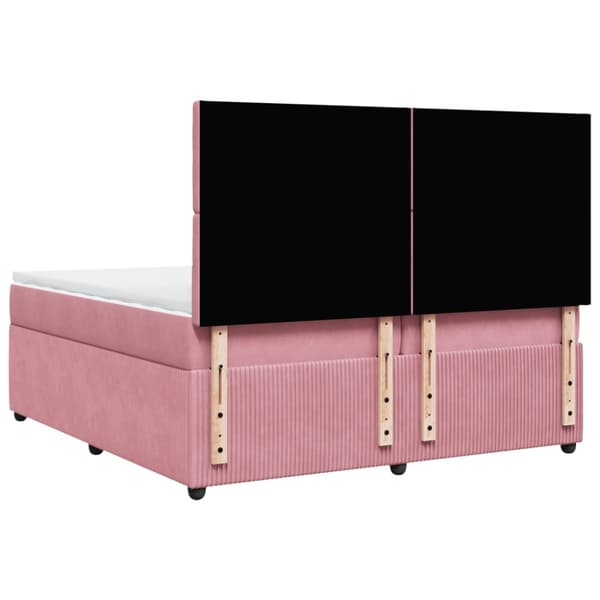 Ramsäng med madrass rosa 200x200 cm sammet