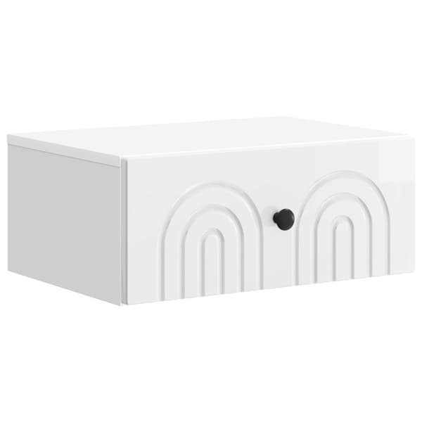 Väggmonterat Sängbord 2 pcs Vit högglans 49 x 34,5 x 20 cm