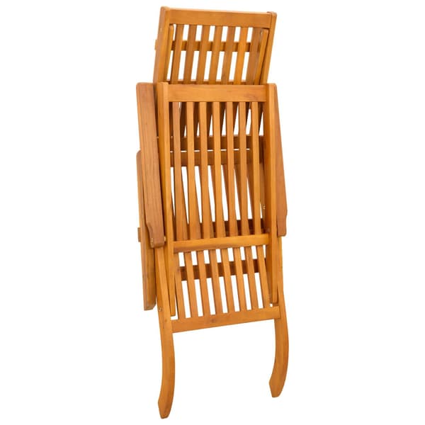 Reclining och Fällbar Solstol 2 pcs Mörkgrå Massivt Akaciaträ