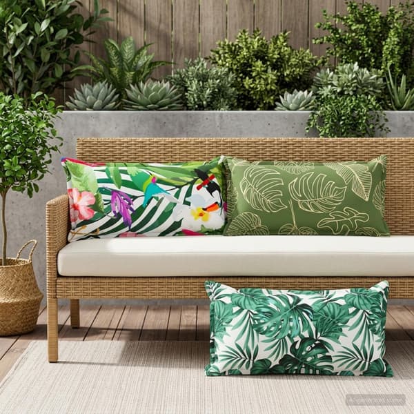Kudde med kudde HOUTEN 2 st Flerfärgsdesign Polyester