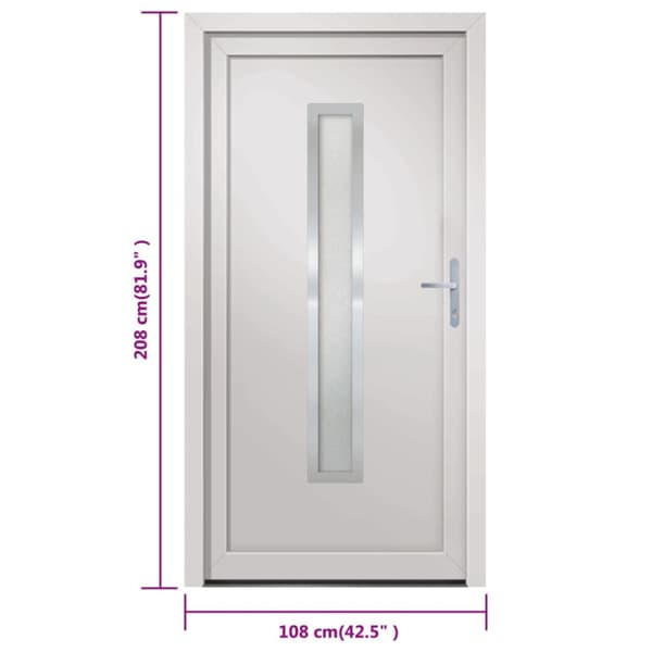 Ytterdörr vit 108x208 cm PVC