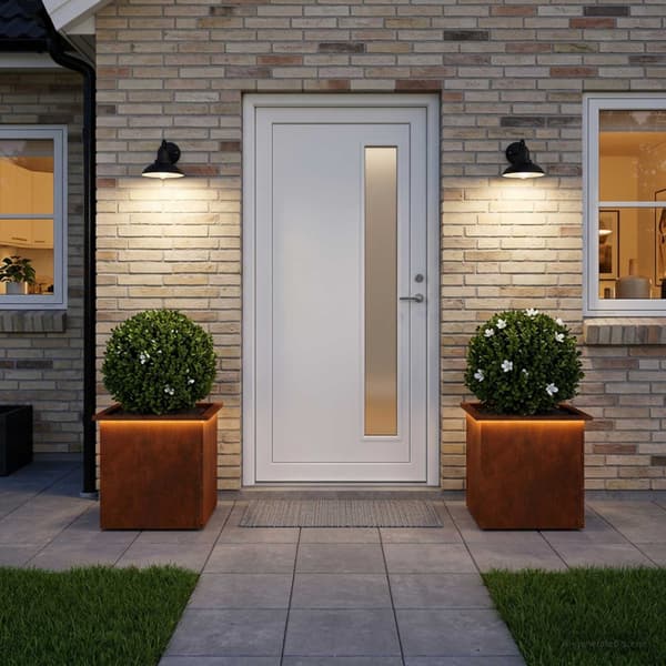Odlingslåda med LED 2 st Rostig 50 x 50 x 48 cm