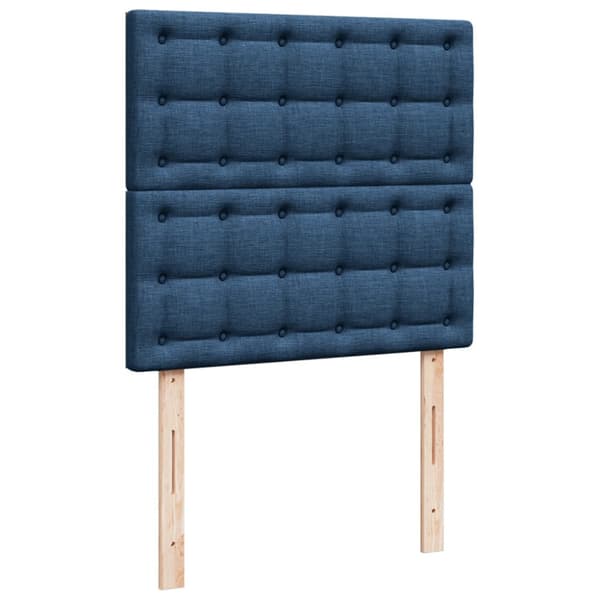 Ramsäng med madrass blå 90x200 cm tyg