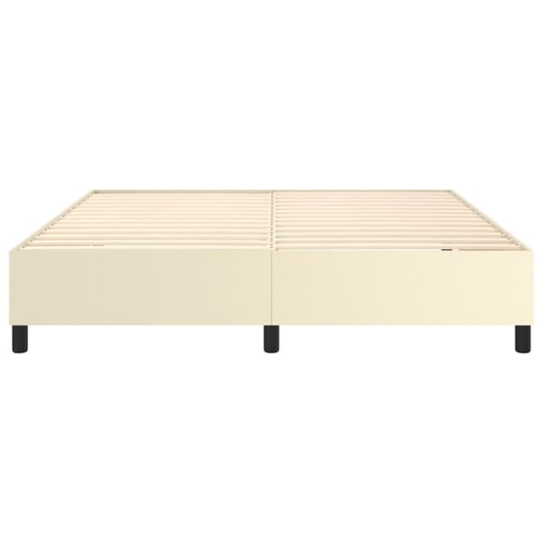 Boxspring-sängram gräddvit 160x200 cm konstläder