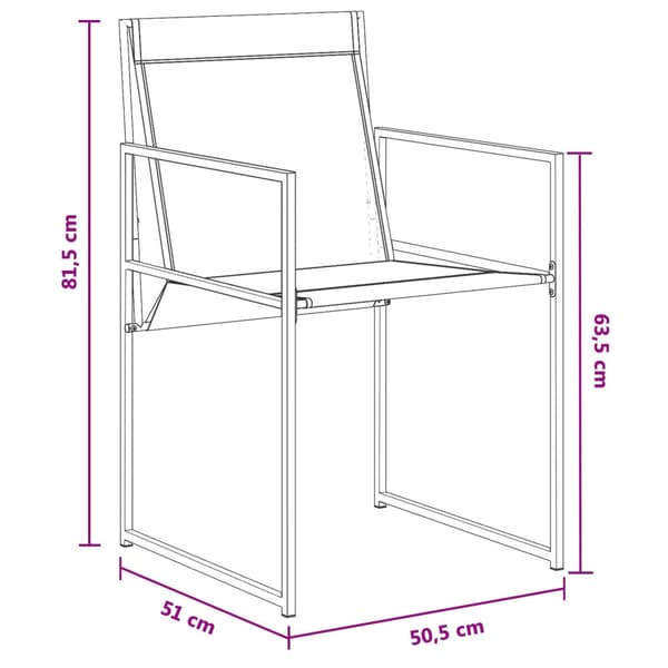Trädgårdsmöbelset 5 pcs Svart Textilene och Stål