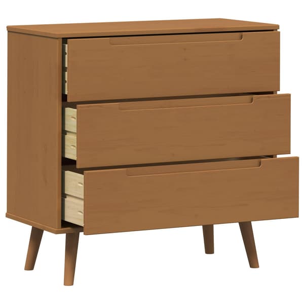 Kommode MOLDE Karamell 80 x 40 x 80 cm Massiv furu