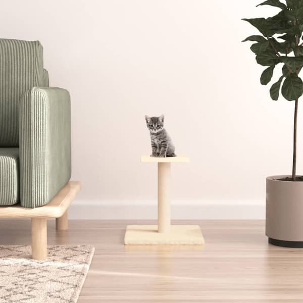 Klöspelare med plattform gräddvit 38 cm