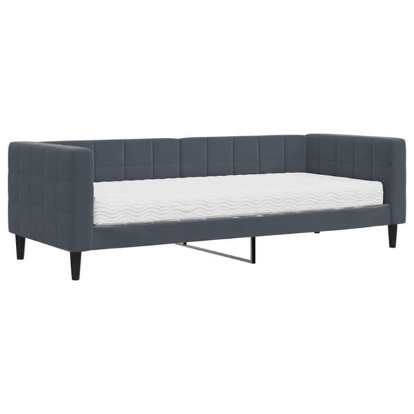 Dagbädd med madrass mörkgrå 80x200 cm sammet