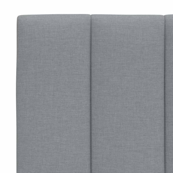 Bed Frame without Mattress "Hanko" Light Grey 80x200 cm Fabric
