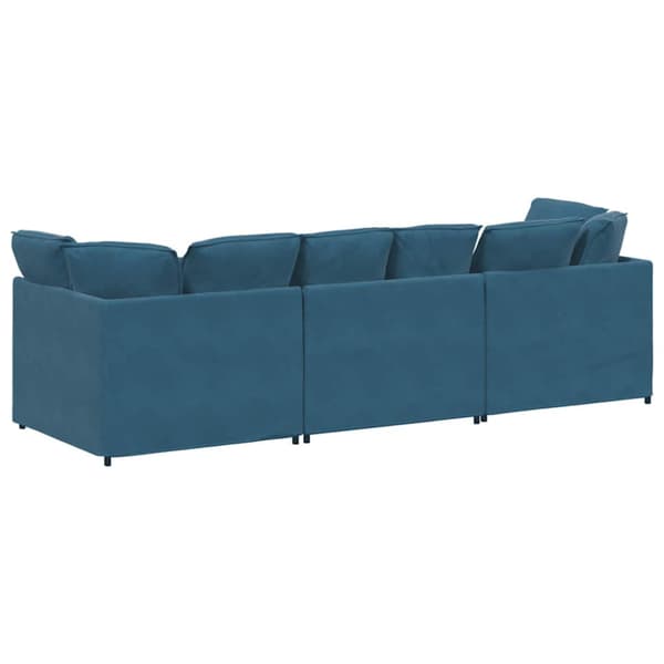 Modulsoffa med dynor sammetsblå