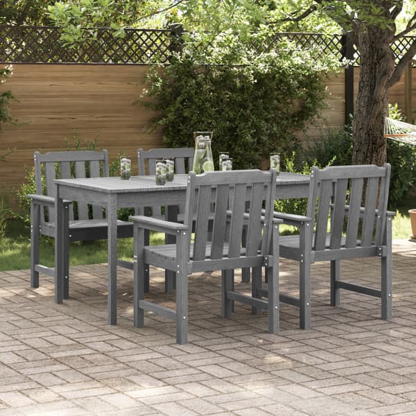 Trädgård Stol 4 pcs Ljusgrå 65.5 x 59 x 88 cm polyeten
