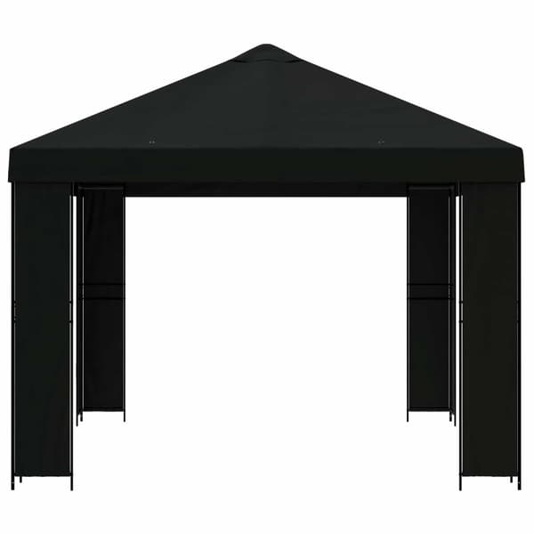 Paviljong 4 × 3 m Svart Polyester och Stål 190