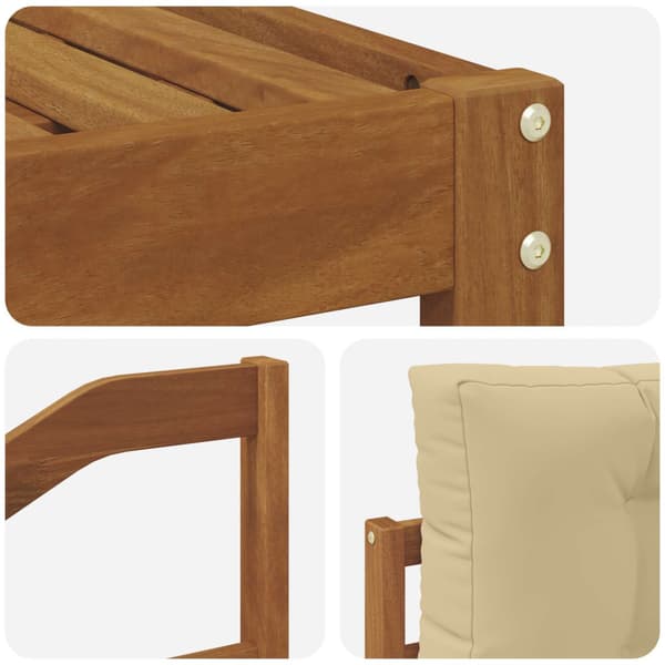 Utomhussoffset med kudde 9 pcs Naturlig och Beige