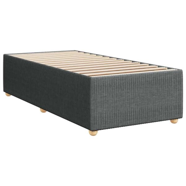 Kontinentalsäng med madrass Mörkgrå 100 x 200 cm Tyg