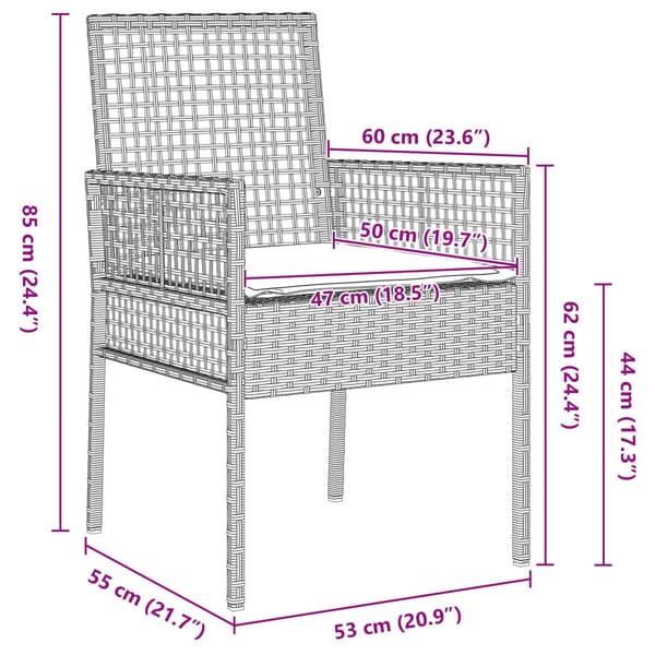 Trädgårdsmöbelset med kudde 5 pcs Ljusgrå konstrotting
