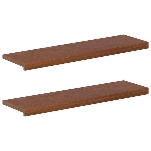 Trappsteg 2 st 100 x 25 x 2 cm Mörkbrun Massivt Ekträ