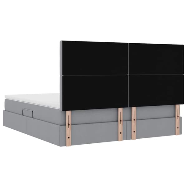 Förvaringssäng med LED med led Ljusgrå 180 x 200 cm Polyester