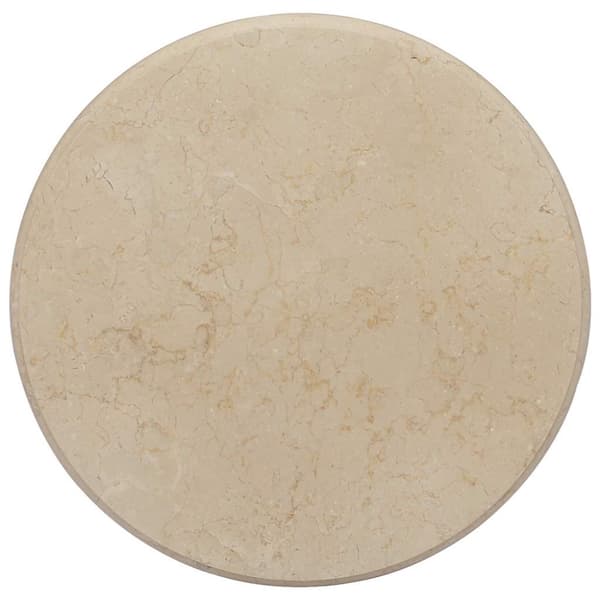 Bordsskiva gräddvit Ø50x2,5 cm marmor