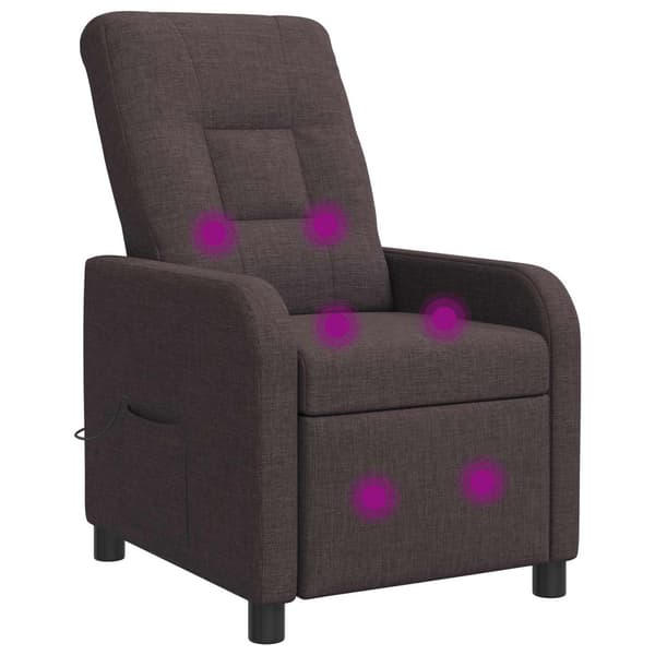 Massagefåtölj Mörkbrun Tyg