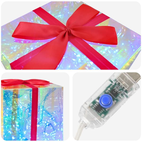 Prismatisk iriserande LED-presentbox 3 st Flerfärgsdesign