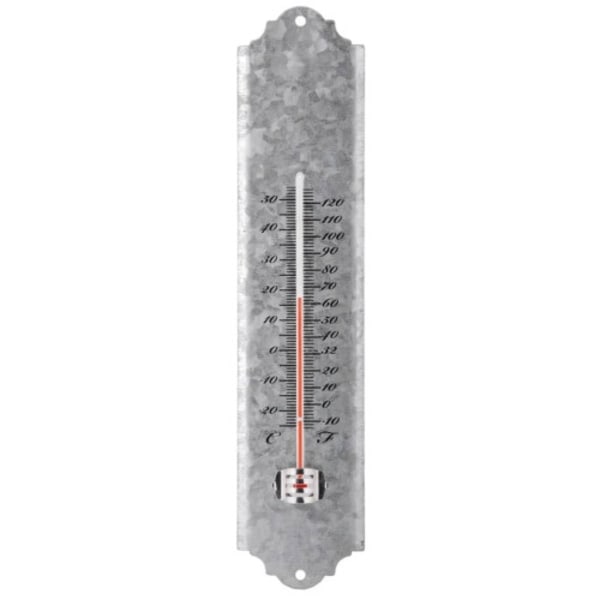 Esschert Design Väggtermometer skrotzink 30 cm OZ10