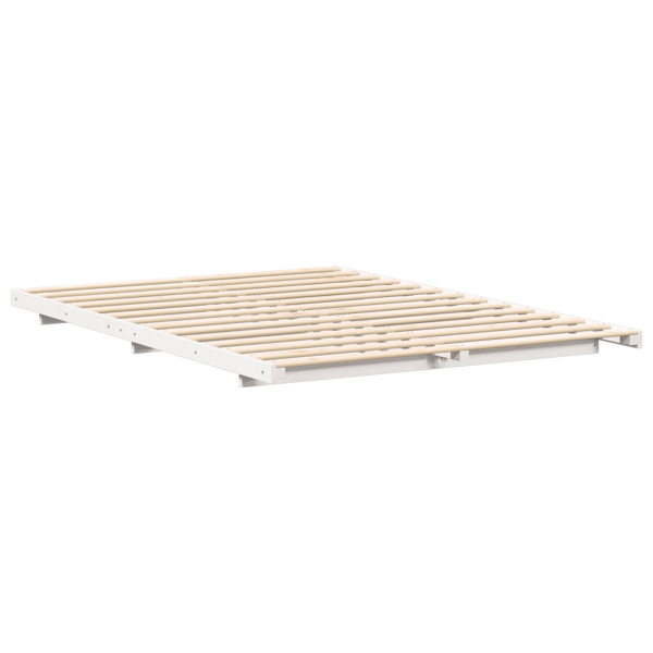 Sängram Vit 140 x 220 cm Massiv furu