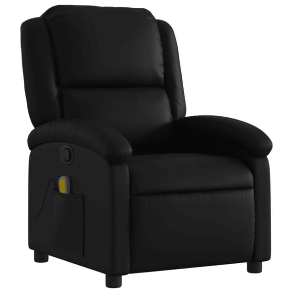 Massagefåtölj svart konstläder