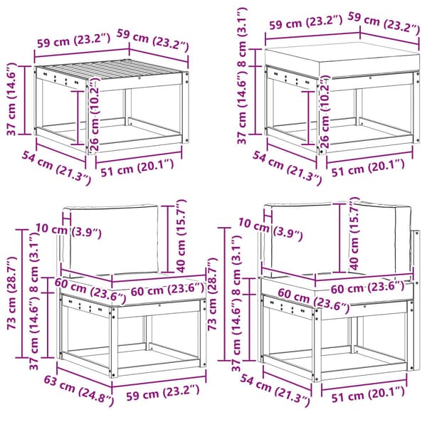 Utomhussoffset med kudde 7 pcs Naturlig och Grädde