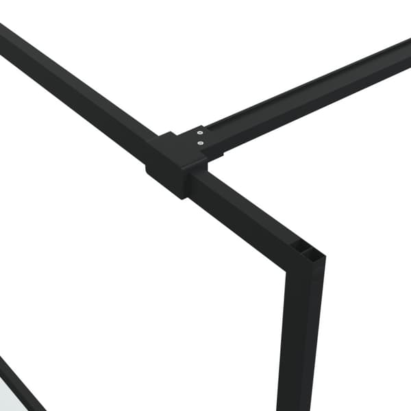 Duschvägg svart 140x195 cm halvfrostat ESG-glas