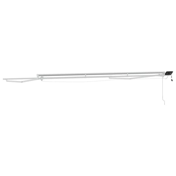 Manuell markisram med LED-lampor Vit 4 x 2 m Aluminium