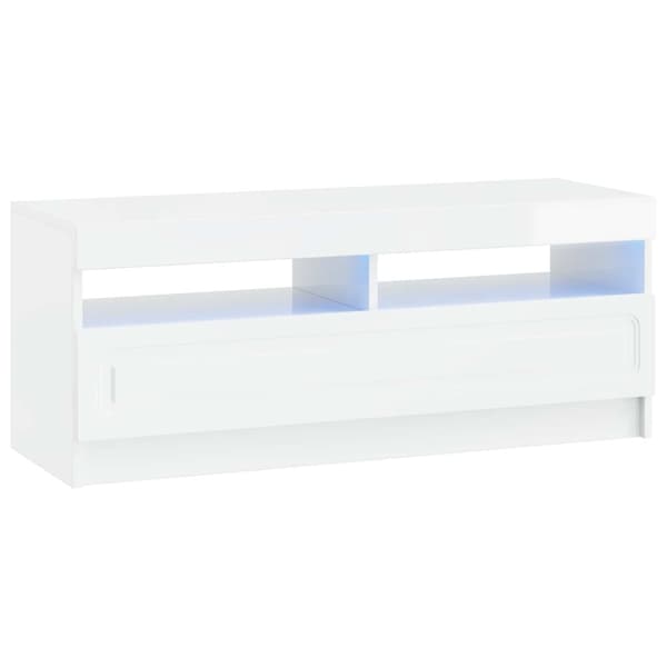 LED TV-skåp Vit högglans Konstruerat trä