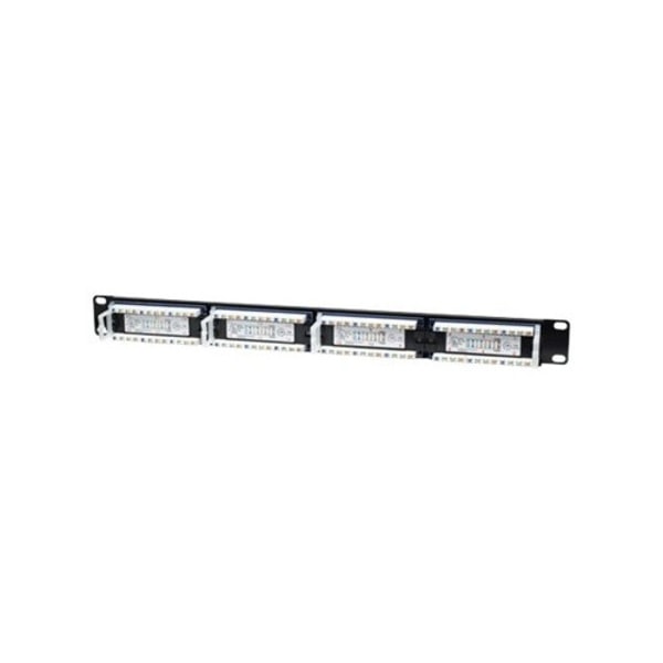 Intellinet Patch Panel, Cat5e, UTP, 24-Port, 1U, Black - patch-panel - 1U - 19" Svart