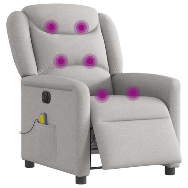 Elektrisk massagefåtölj molngrå tyg
