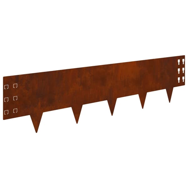 Kant för gräsmatta 30 pcs 100 x 25 cm Stål Rostig