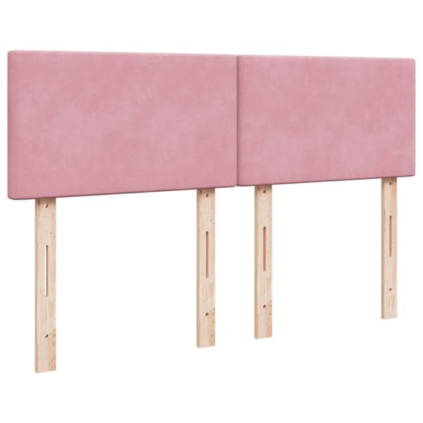 Ramsäng med madrass rosa 140x190 cm sammet