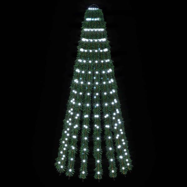 LED Julgran 150 cm 240 LED-lampor Kallvit Stål Grön