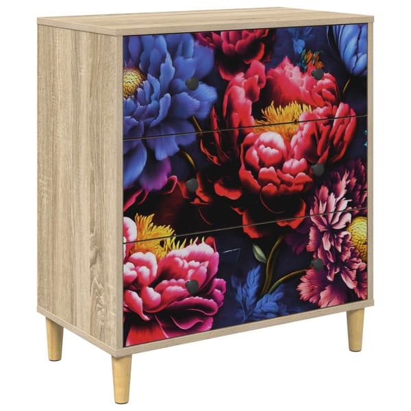 Kommode KIEL Mörk piontryck 66 x 36,5 x 75 cm Konstruerat trä