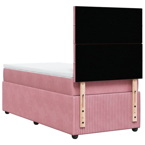Ramsäng med madrass rosa 90x200 cm sammet